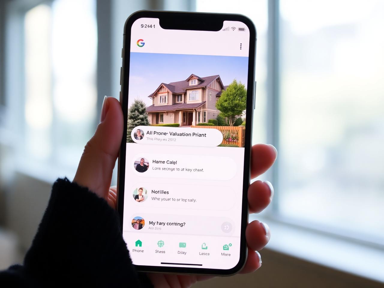 Phone showing AI valuation chat assistant